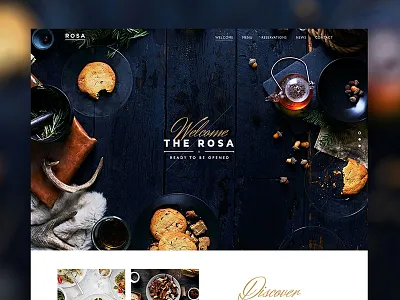 Rosa Restaurant Website design fonts food fullscreen parallax pixelgrade restaurant site theme typography web wordpress