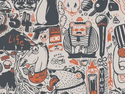 Untitled WIP animals characters coffee illustration lettering pattern things