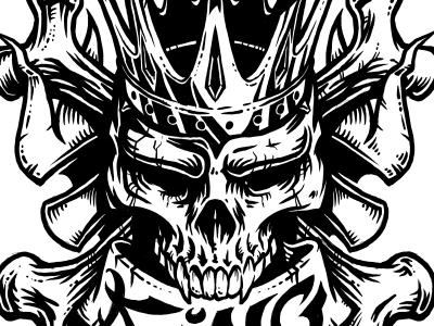 The Skull King banner crown illustration skull