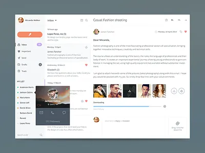Mail App app chat email flat ui user ux webapp