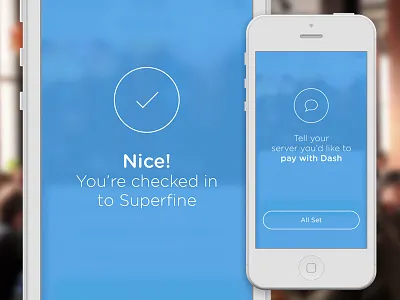 Dash check in confirmation bar check in ios7 iphone mobile payment restaurant ui ux venue