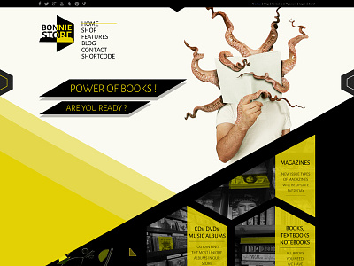 Bonnie Store - Home page book clean creative flat modern shop store ui