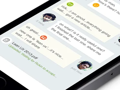 Yahoo Messenger - ReThink -IM chat clean ios7 iphone message profile smiley user