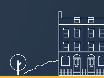Georgian Terrace houses v2 house houses illustration outlined tree