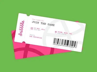 One Dribbble Invite draft dribbble invite ticket