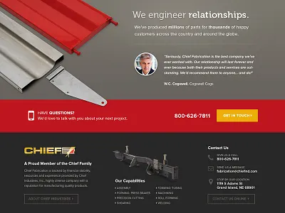 Fabrication Site fabrication footer home homepage industrial testimonial web website