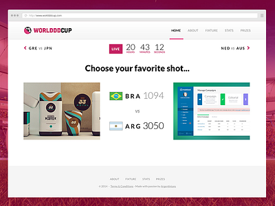 Match Screen for WorldddCup 2014 brazil competition contest cup dribbble flat football futbol soccer world worldcup worldddcup