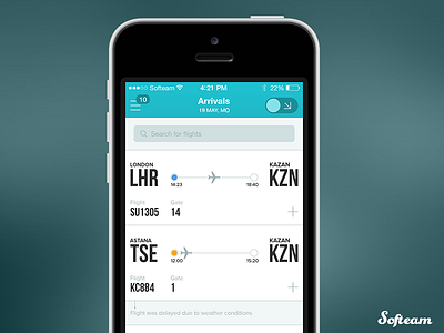 Airport app Design concept airport design flat flightboard ios ios 7 iphone softeam ui ux