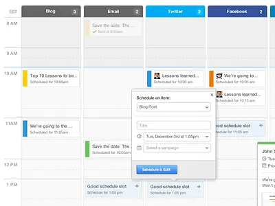 Content Calendar calendar editorial publishing schedule ui