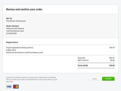 Xero U - Confirm Your Order accounting credit card invoice learning payments review xero