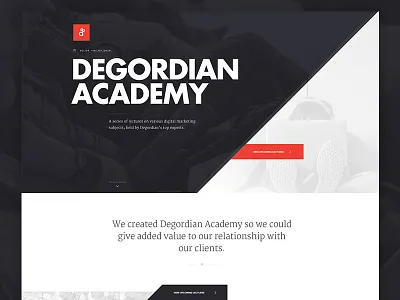 Degordian academy clean flat landing page layout minimal page responsive simple ui web webdesign website
