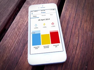 Invoice bars charts consumption electricity flat gas invoice ios7 iphone water