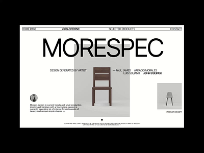 MORESPEC - Website Concept blog cms concept design furniture interior design minimalist modern portfolio product ui ux web design website