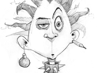 Snotz cartoon character concept funny human humor pencil punk sketch sketchbook