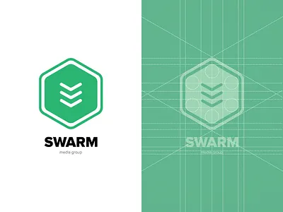 Swarm Media - Final Logo bee brand branding hive logo logo design media swarm