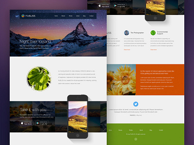 PicBliss flat minimal photography ui web design website