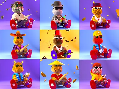 Belly Food 3danimatiion 3dart 3dcharacters 3demission 3dillustration 3dmodeling characterdesign charactermodeling digitalart nft nftart nftcollection particle