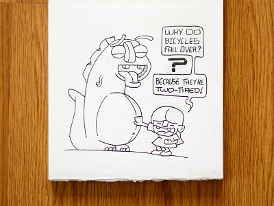 My Adorable Monster_16 bike drawing girl ink joke laughing monster sketchbook