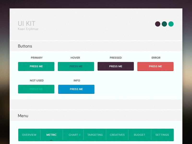 Free Ui Kit PSD button flat free icons kit menu psd ui
