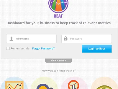 Beat Login UI analytics beat icons login screen ui