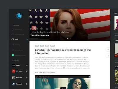 Pulse Redesign II app clean flat google gui mac news psd pulse simple ui web