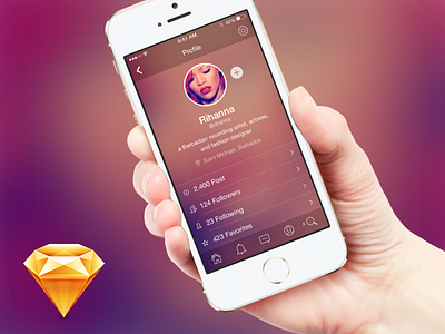 Profile Screen - free .sketch download download flat free freebie freebies ios7 iphone mobile app profile sketch twitter