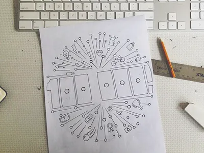 100 000 Merchants Party 100000 celebration illustration party sketch wip