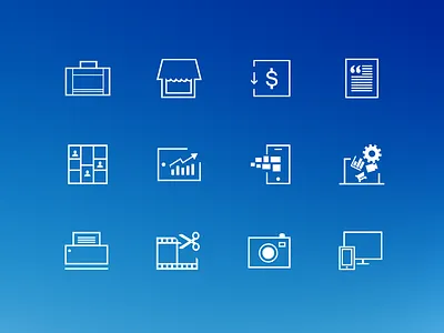 Slim Square Icons icon outline slim square thin