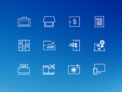 Slim Square Icons icon outline slim square thin