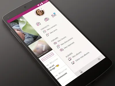User Profile Menu - Aufeminin.com android menu profile sidebar sketch