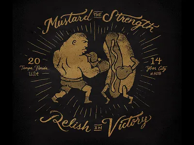 HD8 tshirt boxing design florida graphic design handletter handtype hotdog illustration tampa tshirt yborcity