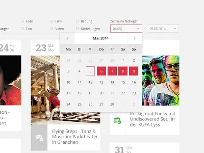 Event Calendar calendar concert date event filter raptus search