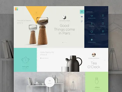 Warehouse clean flat gallery icons layout menu navigation ui webdesign website