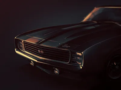 1969 Cheverolet Camaro ZL1 3d camaro car dark light muscule old photoshop sunset