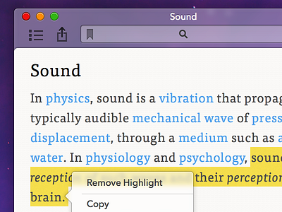 Articles For Mac - Wikipedia Reader (OS X 10.10 Concept) 10.10 interface design mac os x os x 10.10 typography ui wikipedia