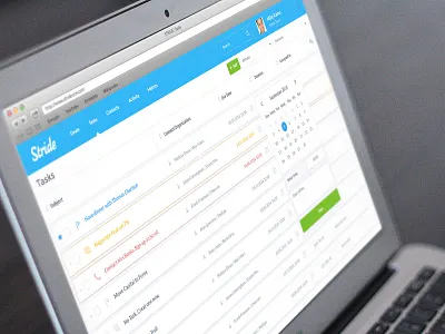 Tasks Stride CRM app crm design ia organiser product saas tasks to do ui ux web