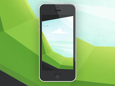 Look from the cave illustration iphone summer vector wallpaper