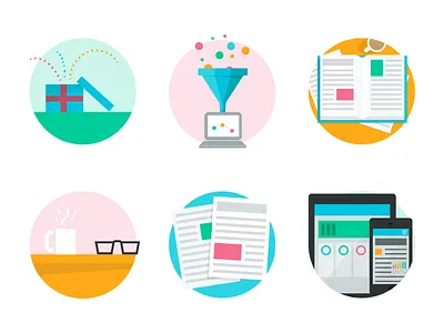 Icons data icons information research