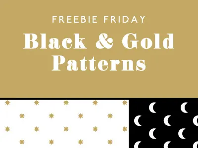 Free download: 6 Black & Gold Seamless Patterns design download free moons patterns polka dots seamless stars