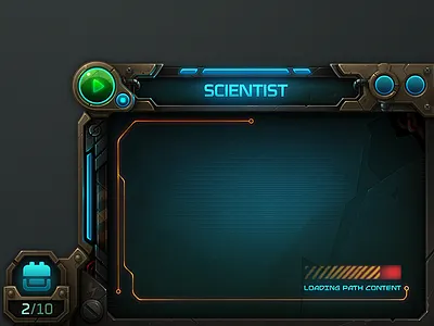 Datachron Concept datachron futuristic gadget game ui mechanical mmo photoshop play button screen space wildstar