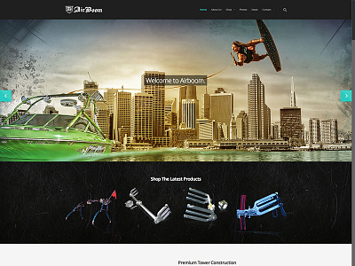 Airboom Website Design boat home landing landing page page responsive slider ui ux