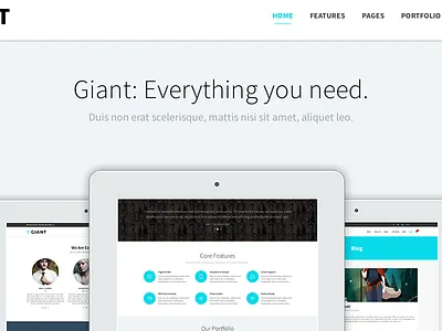 Giant - WordPress Premium Theme: Landing Page