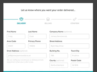 Checkout Modal billing checkout delivery free input modal shipping