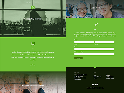 Wedding Site branding couple footer guest home page icons landing page logo map site wall wedding