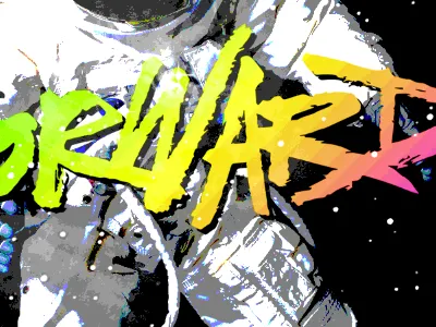 Neon Space Cat cat design forward lasers neon poster print rainbow space wut