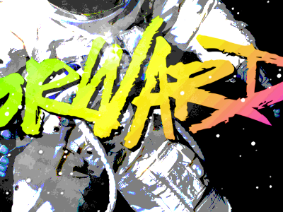 Neon Space Cat cat design forward lasers neon poster print rainbow space wut