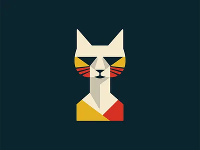 Geometric Cat Logo animal branding cat cubism design emblem face geometric icon identity illustration kitty logo mark mascot modern pet symbol vector vet