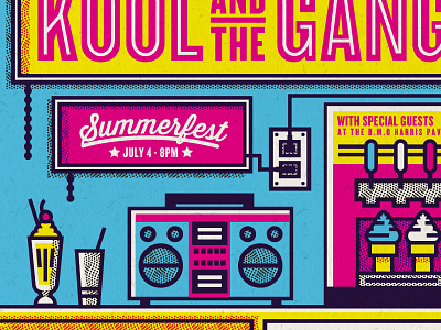 Kool and the Gang Gig Poster candy color gig poster happy illustration neon summer sweet vector