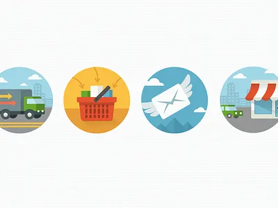 Working on a new icon set flat icon icons illustration shopping store truck