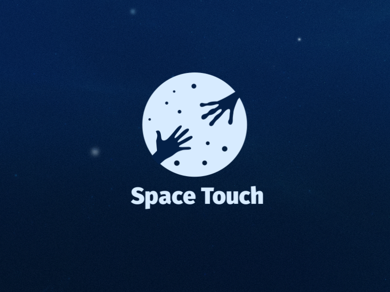 Space Touch animation brand extraterrestrial gif hands identity logo meteorite simple space stars touch